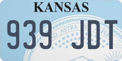 KS license plate 939JDT
