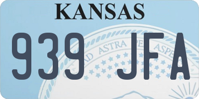 KS license plate 939JFA