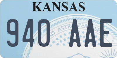 KS license plate 940AAE