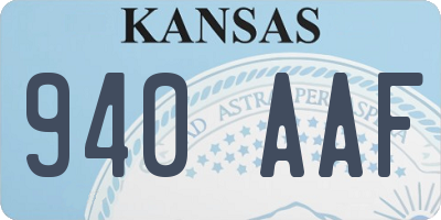 KS license plate 940AAF