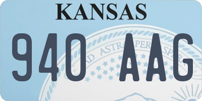 KS license plate 940AAG