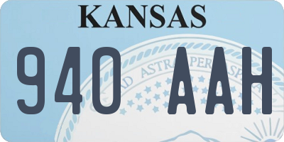 KS license plate 940AAH