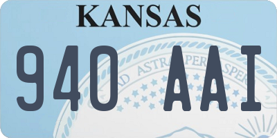 KS license plate 940AAI