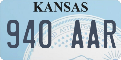 KS license plate 940AAR