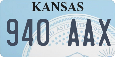 KS license plate 940AAX