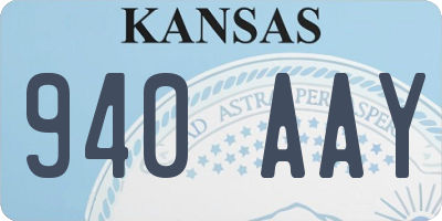 KS license plate 940AAY