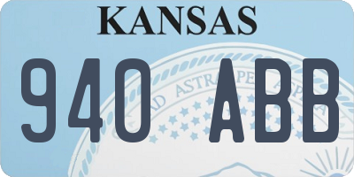KS license plate 940ABB