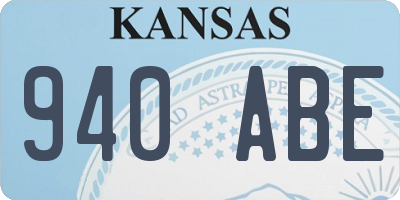 KS license plate 940ABE