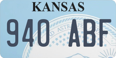 KS license plate 940ABF