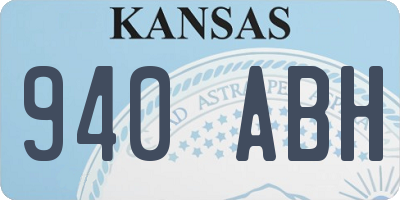 KS license plate 940ABH