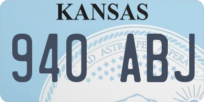 KS license plate 940ABJ