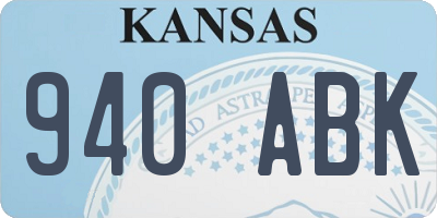 KS license plate 940ABK