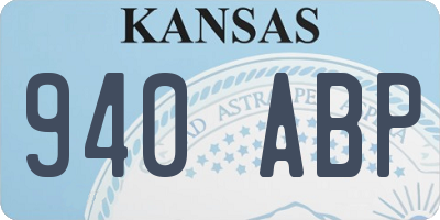 KS license plate 940ABP