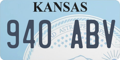 KS license plate 940ABV