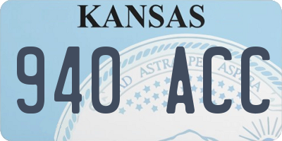 KS license plate 940ACC