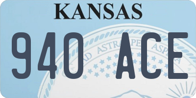 KS license plate 940ACE