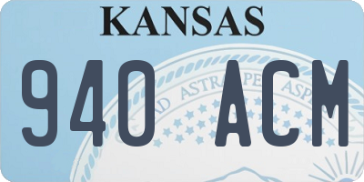 KS license plate 940ACM