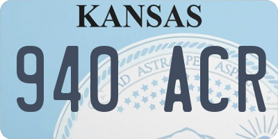 KS license plate 940ACR
