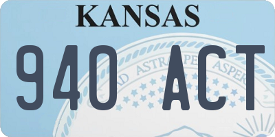 KS license plate 940ACT