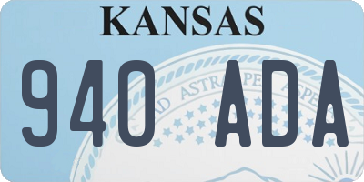 KS license plate 940ADA