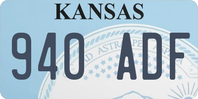 KS license plate 940ADF