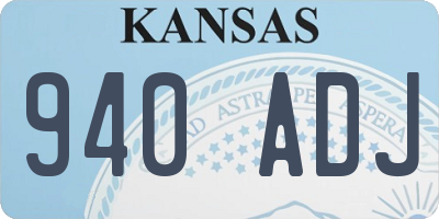 KS license plate 940ADJ