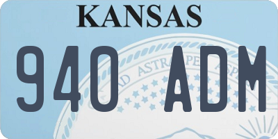 KS license plate 940ADM