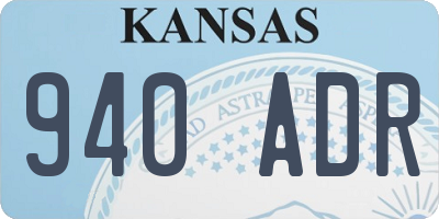 KS license plate 940ADR