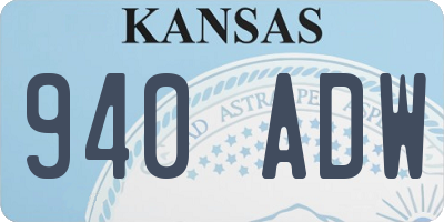 KS license plate 940ADW