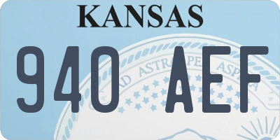 KS license plate 940AEF