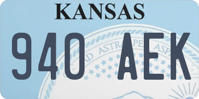 KS license plate 940AEK