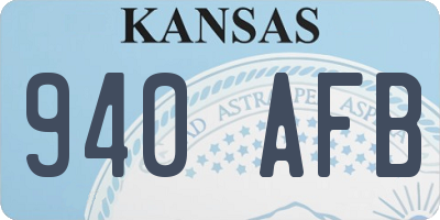 KS license plate 940AFB