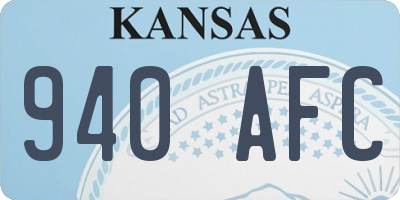 KS license plate 940AFC