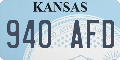 KS license plate 940AFD