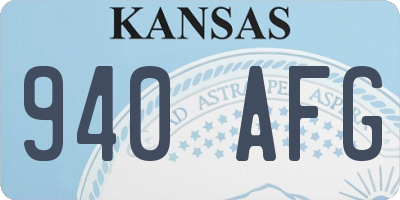 KS license plate 940AFG