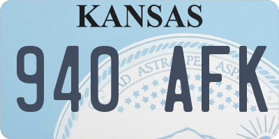 KS license plate 940AFK