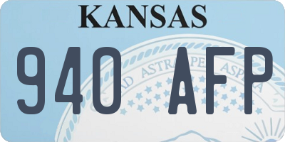 KS license plate 940AFP