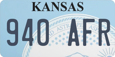 KS license plate 940AFR
