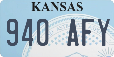 KS license plate 940AFY