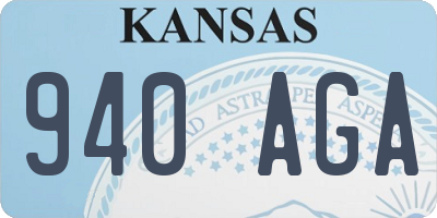 KS license plate 940AGA