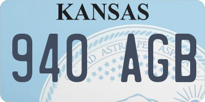 KS license plate 940AGB