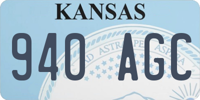 KS license plate 940AGC