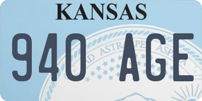 KS license plate 940AGE