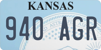 KS license plate 940AGR