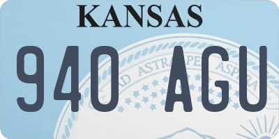 KS license plate 940AGU