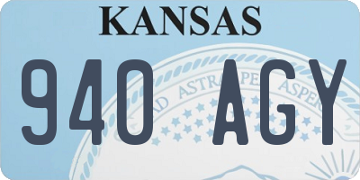 KS license plate 940AGY
