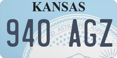 KS license plate 940AGZ