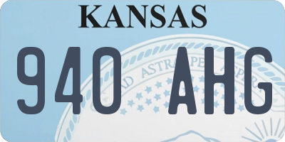 KS license plate 940AHG