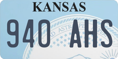 KS license plate 940AHS