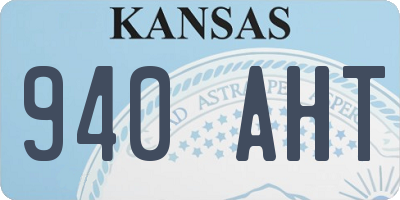 KS license plate 940AHT